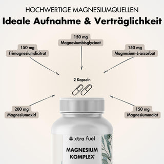 Complexe de magnésium* - formule quintuple avec 400 mg de magnésium élémentaire