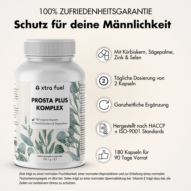 Gélules pour la prostate - Complexe Prosta Plus - Formule efficace à base de graines de citrouille et de palmier nain