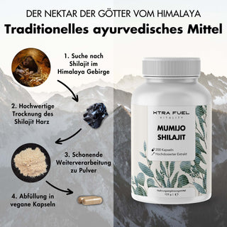 Gélules de Shilajit - 200x gélules Mumijo - gagnant rapport qualité-prix