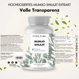 Gélules de Shilajit - 200x gélules Mumijo - gagnant rapport qualité-prix