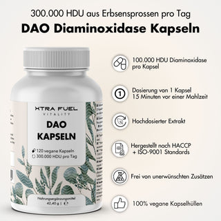 Capsules DAO - Diamine Oxidase végétalienne de germes de pois - 300 000 HDU