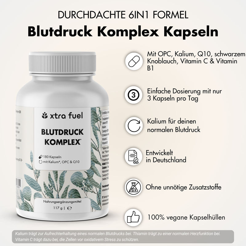 Complexe Tension Artérielle* - OPC avec potassium, Q10, ail noir et vitamines