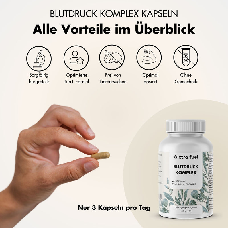 Gélules pour la tension artérielle* - OPC avec potassium, Q10, ail noir et vitamine C
