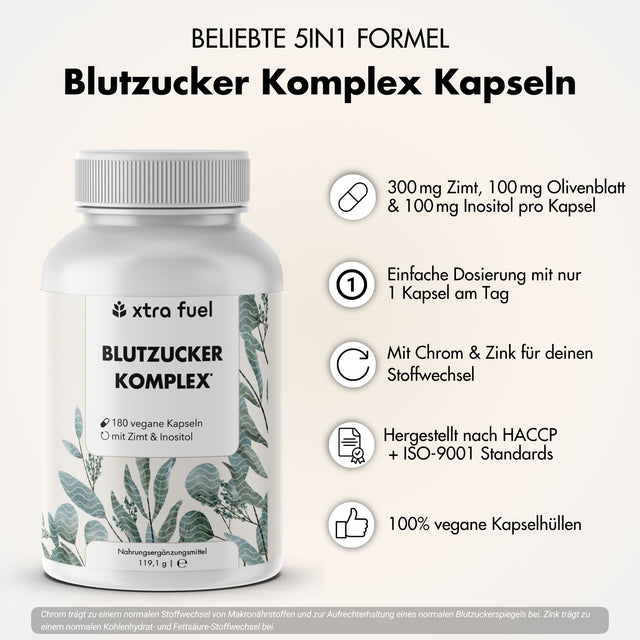 Complexe glycémique* - mélange de nutriments avec cannelle de Ceylan, inositol & feuille d'olivier