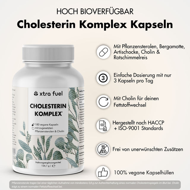 Complexe cholestérol* - complexe de nutriments avec stérols végétaux, bergamote, artichaut & monacoline K