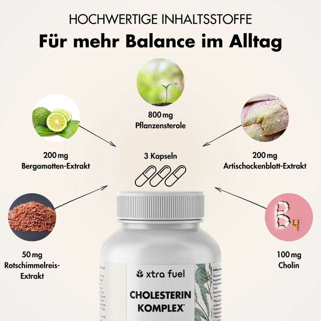 Complexe cholestérol* - complexe de nutriments avec stérols végétaux, bergamote, artichaut & monacoline K