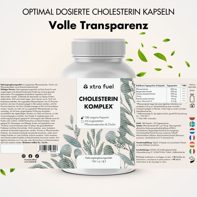 Complexe cholestérol* - complexe de nutriments avec stérols végétaux, bergamote, artichaut & monacoline K