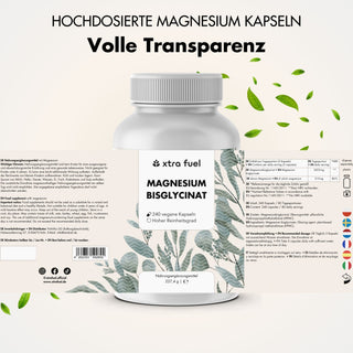 Bisglycinate de magnésium - formule chélatée avec 210 mg de magnésium élémentaire