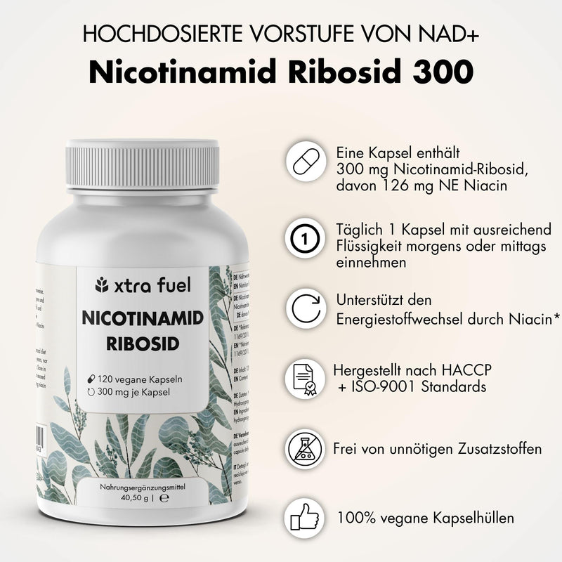 Nicotinamide Ribosid 300 - Précurseur du NAD+ - Niacine pour l'énergie et la vitalité cellulaires*.